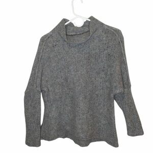 FREE PEOPLE WOMENS GRAY MOCK NECK LONG SLEEVE ALPACA SWEATER SIZE SMALL